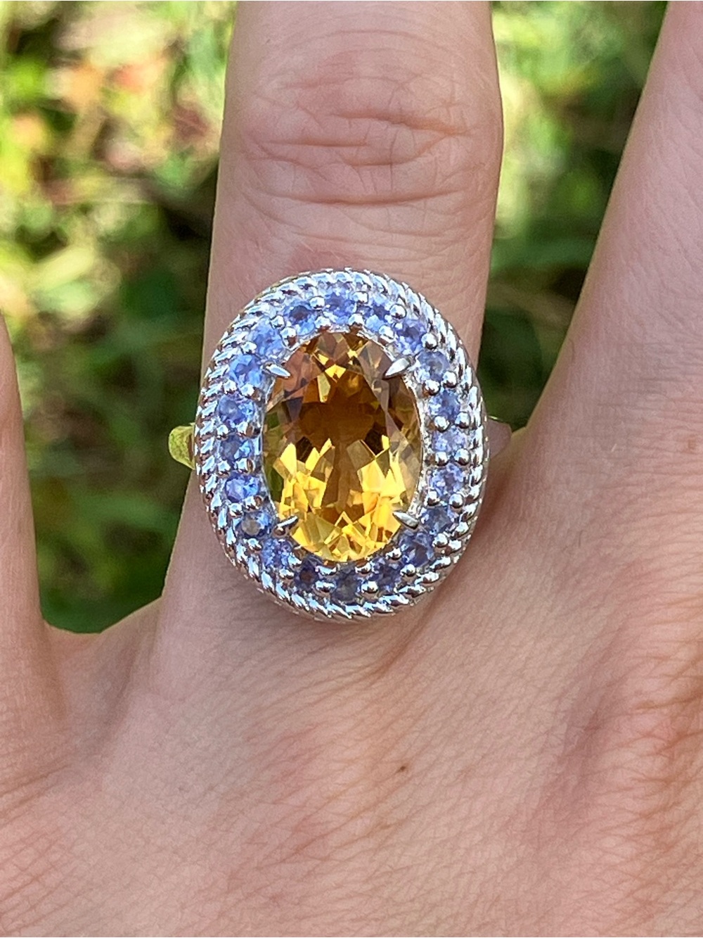 Brazilian Citrine Tanzanite Ring Size 7